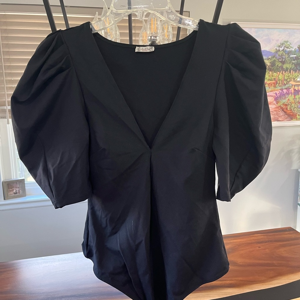 Free people puff sleeve bodysuit